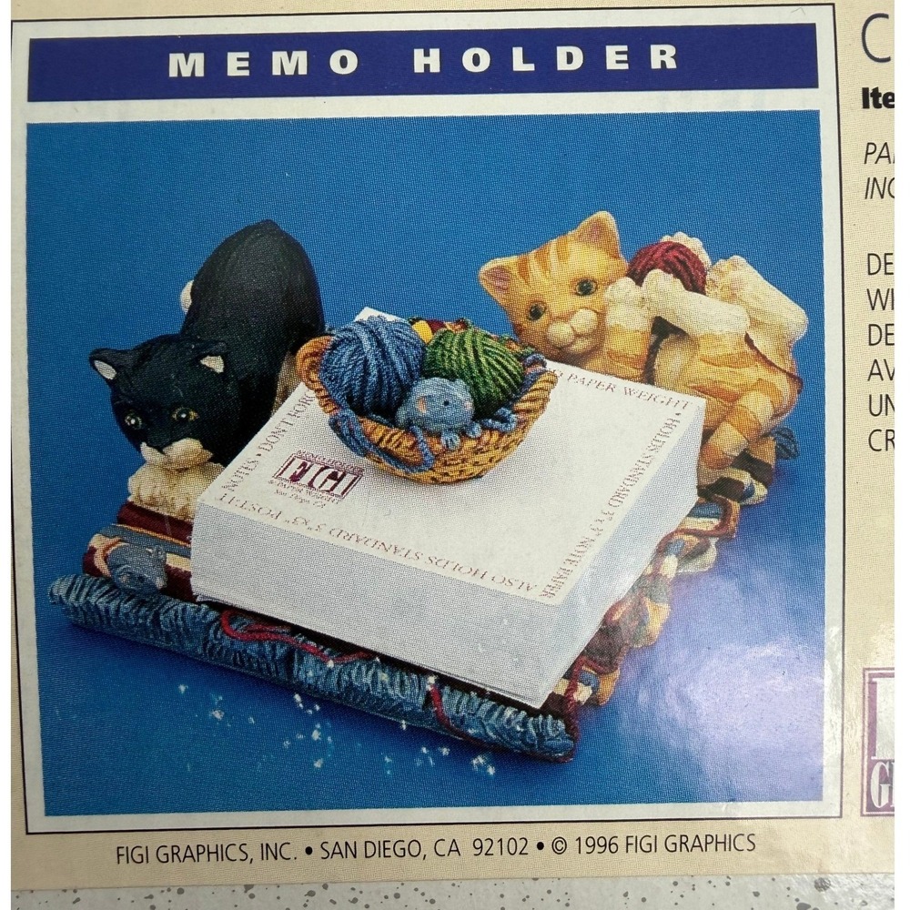 Figi Graphics Cat Mouse Memo Holder Paper‎ Weight & Note Cube
